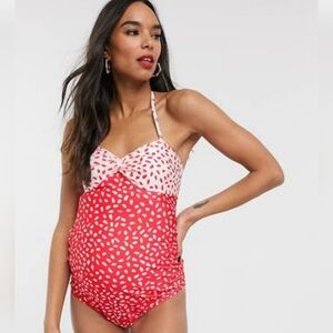 UNIQUE21 Abstract Spot Halter Swimsuit-Multi